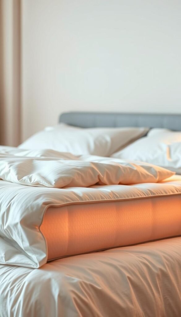 A plush, inviting mattress rests against a calming, neutral-toned bedroom backdrop. Soft, warm lighting illuminates the high-quality, breathable bedding, evoking a sense of tranquility and comfort. The mattress appears supportive yet conforming, with gentle contouring to cradle the body in a restful slumber. Crisp, clean linens and a minimalist, serene decor create an atmosphere conducive to deep, rejuvenating sleep. A serene, cloud-like softness emanates from the mattress, beckoning the viewer to sink into its embrace and experience the ultimate in restorative rest. A plush, inviting mattress rests against a calming, neutral-toned bedroom backdrop. Soft, warm lighting illuminates the high-quality, breathable bedding, evoking a sense of tranquility and comfort. The mattress appears supportive yet conforming, with gentle contouring to cradle the body in a restful slumber. Crisp, clean linens and a minimalist, serene decor create an atmosphere conducive to deep, rejuvenating sleep. A serene, cloud-like softness emanates from the mattress, beckoning the viewer to sink into its embrace and experience the ultimate in restorative rest.