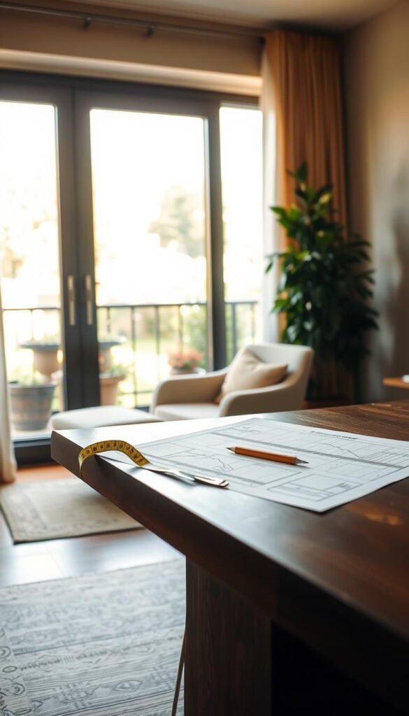 A well-lit bedroom corner with a tape measure, graph paper, and a pencil on a wooden desk. The desk is situated in the foreground, with a cozy armchair and a tall plant in the middle ground. The background features a large window overlooking a lush garden, casting warm, natural light across the scene. The overall mood is one of focused planning and thoughtful consideration, creating an inviting and productive workspace to tackle the challenges of an awkward bedroom corner. A well-lit bedroom corner with a tape measure, graph paper, and a pencil on a wooden desk. The desk is situated in the foreground, with a cozy armchair and a tall plant in the middle ground. The background features a large window overlooking a lush garden, casting warm, natural light across the scene. The overall mood is one of focused planning and thoughtful consideration, creating an inviting and productive workspace to tackle the challenges of an awkward bedroom corner.