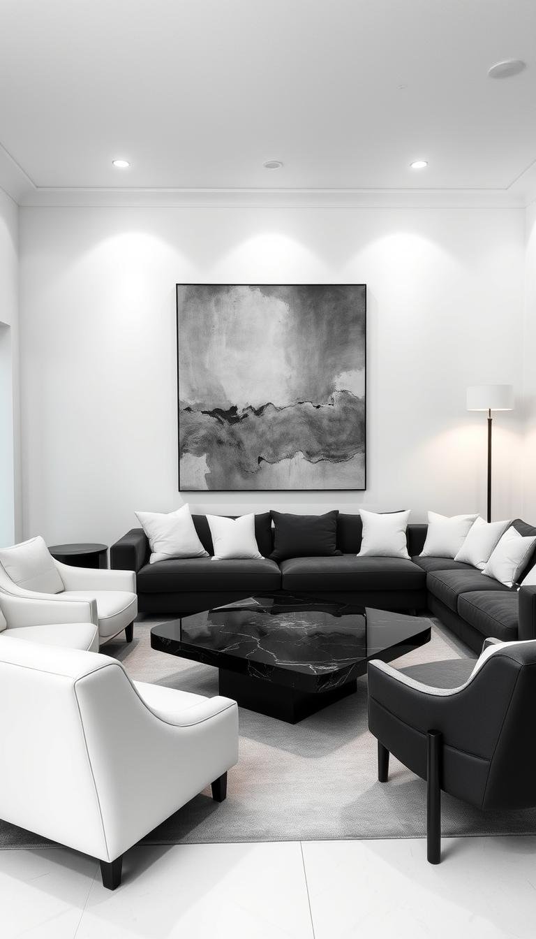 Black & White Living Room Designs for a Sophisticated Look