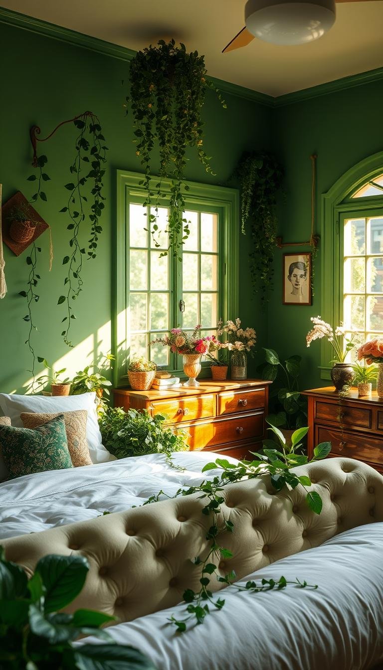 20 Green Room Ideas Bedroom Designs with Botanical Charm