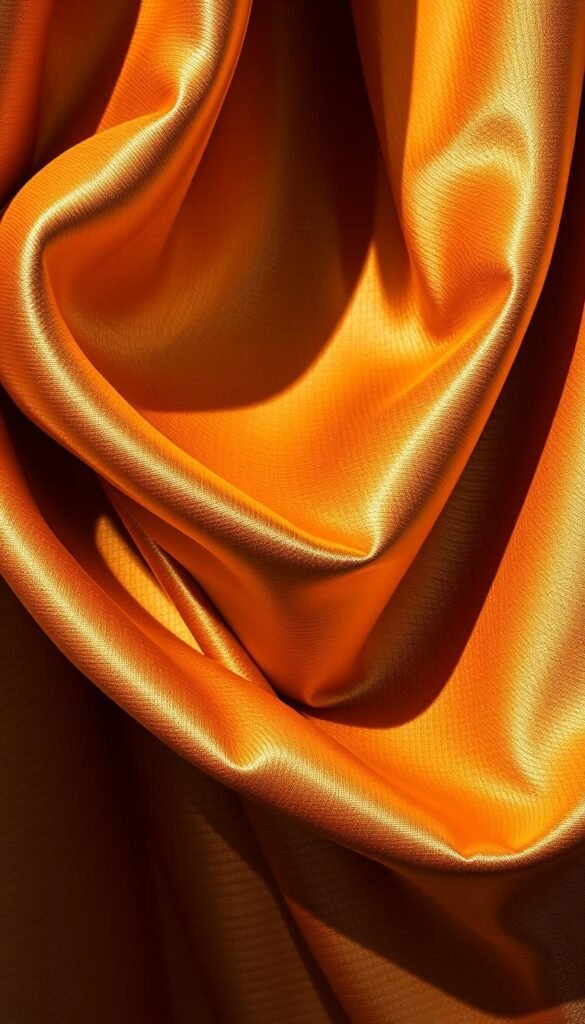 A luxurious close-up view of high-quality fabric textures, showcasing the rich, velvety feel and sumptuous folds of a luxury curtain. The fabric shimmers under warm, directional lighting, casting subtle shadows that accentuate the depth and luster of the material. Intricate, lustrous patterns and a soft, inviting color palette evoke a sense of refined elegance and sophistication, perfectly suited for a luxurious living room setting. The image should capture the tactile quality and visual appeal of the fabric, drawing the viewer's attention to the luxurious, tactile nature of the curtain material.