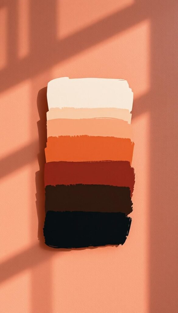 A luxurious color palette showcasing a harmonious blend of rich, sophisticated hues. In the foreground, a commanding central color swatch dominates, framed by delicate brushstrokes in complementary shades. The middle ground features a gradient of complementary tones, creating a sense of depth and layering. In the background, a subtle, textured pattern emerges, adding depth and visual interest. The lighting is soft and diffused, casting a warm, inviting glow over the entire composition. The overall aesthetic conveys a sense of elegance, refinement, and high-end sophistication, perfectly suited for a luxury living room setting.