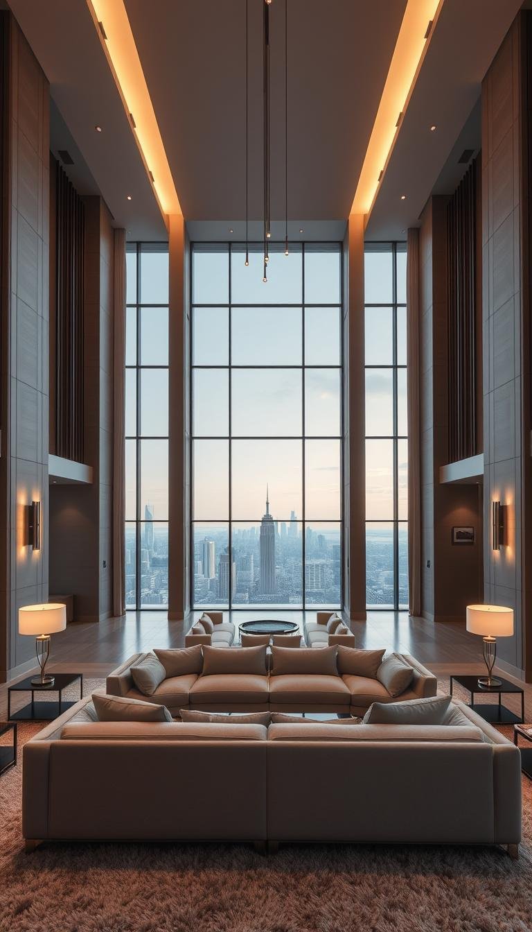 How to Style a High Ceiling Modern Luxury Living Room