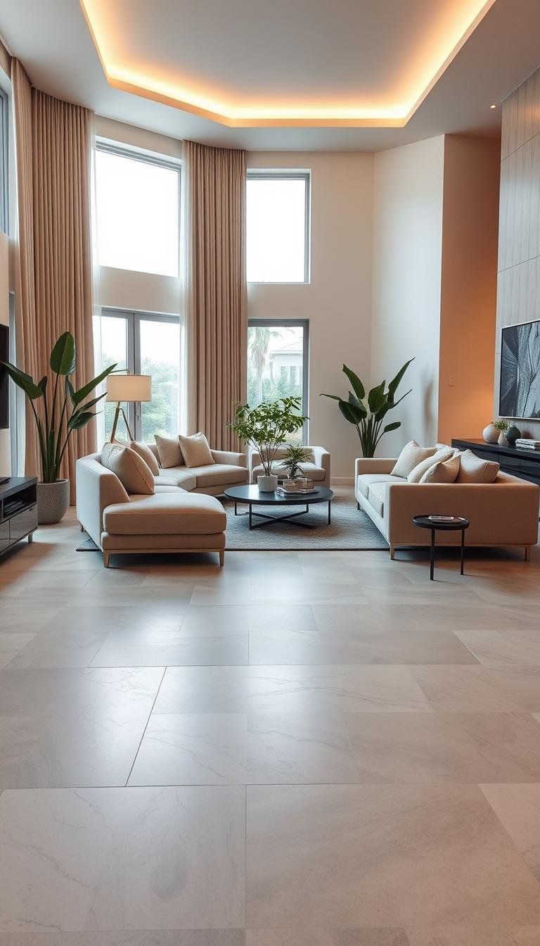 Modern Luxury Floor Tile Ideas for Stylish Living Rooms