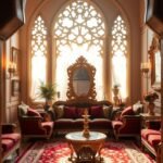 Arabian Living Room Decor Ideas with Golden Touches