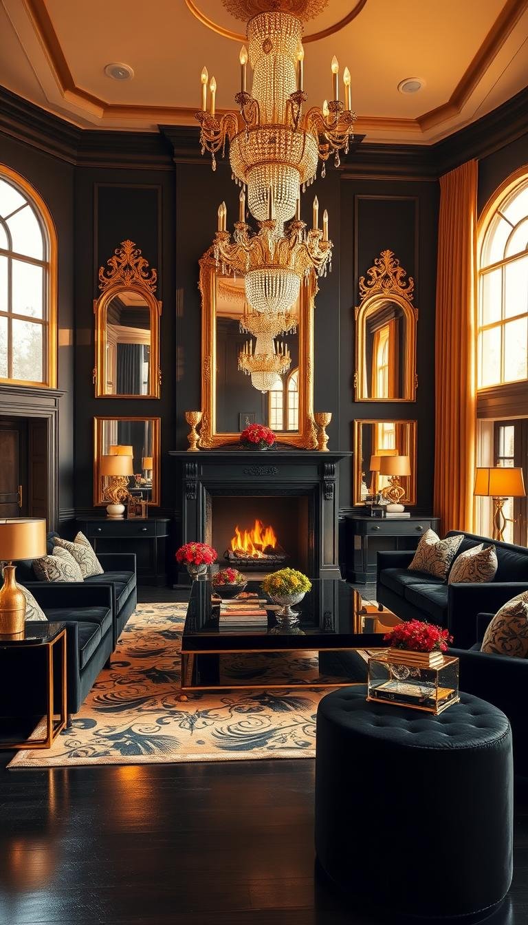 Black and Gold Living Room Decor Ideas That Sparkle