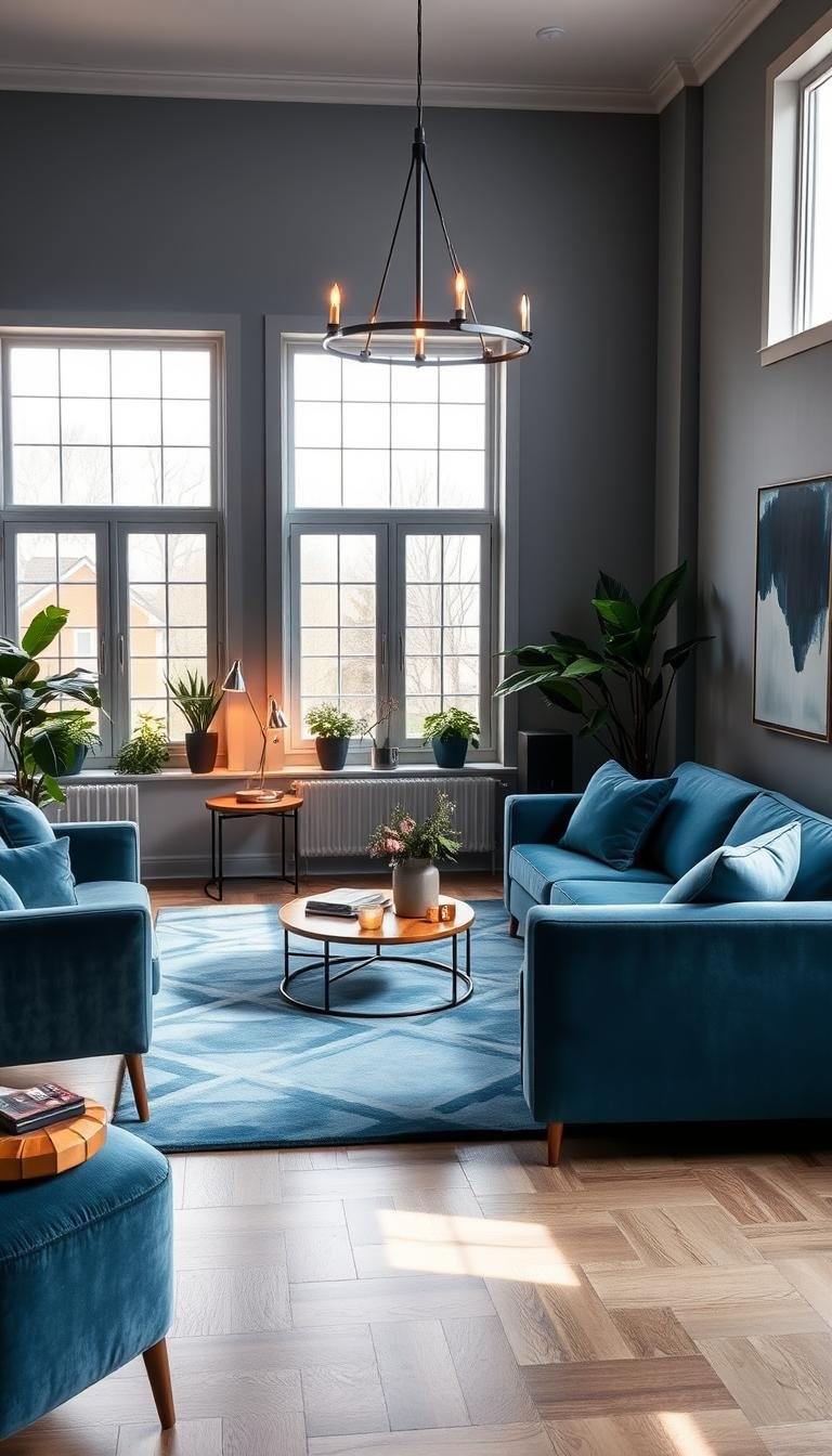 Blue and Grey Living Room Decor: Cool, Modern & Balanced