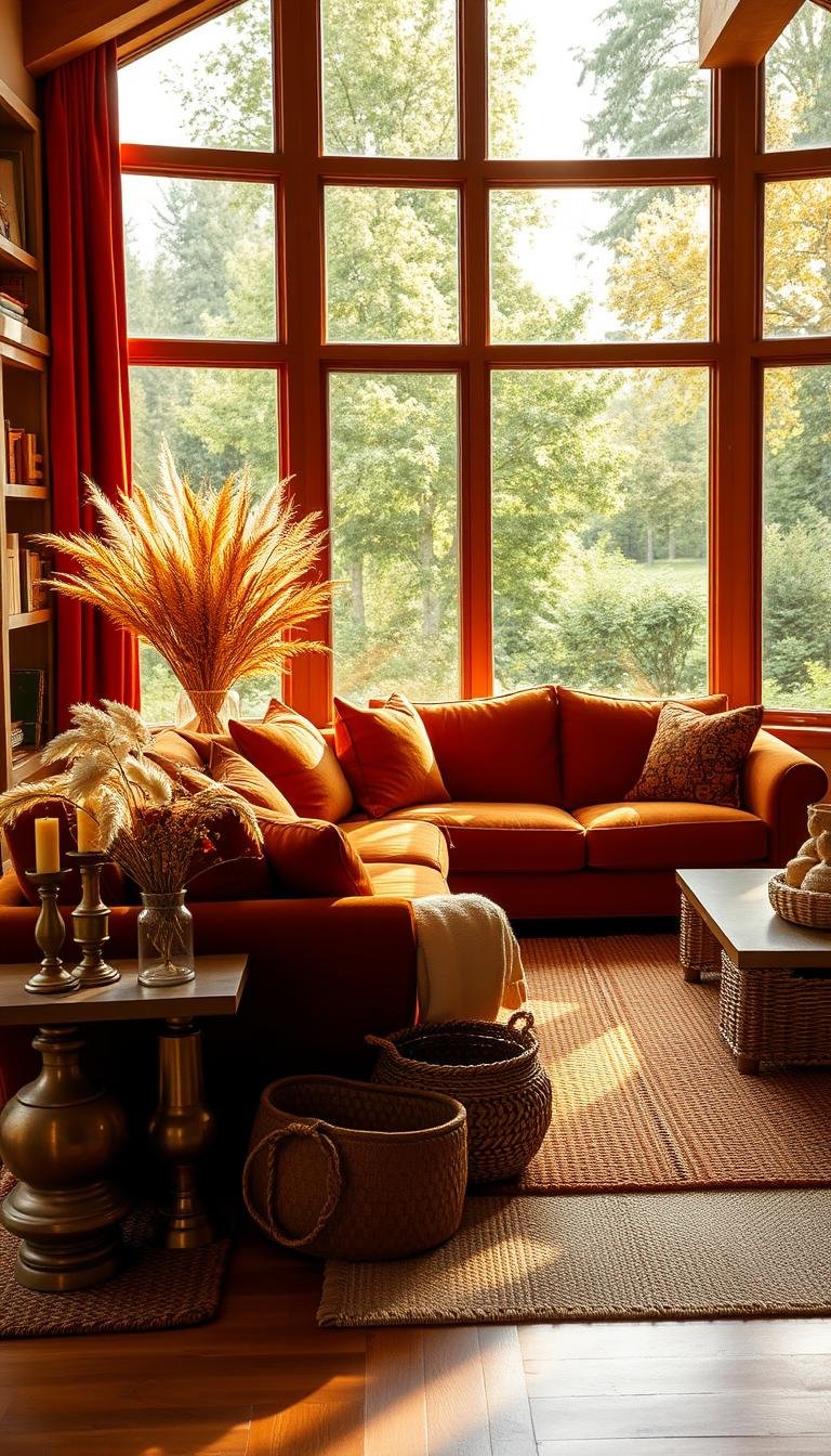 Burnt Orange Living Room Decor Ideas for Fall Warmth