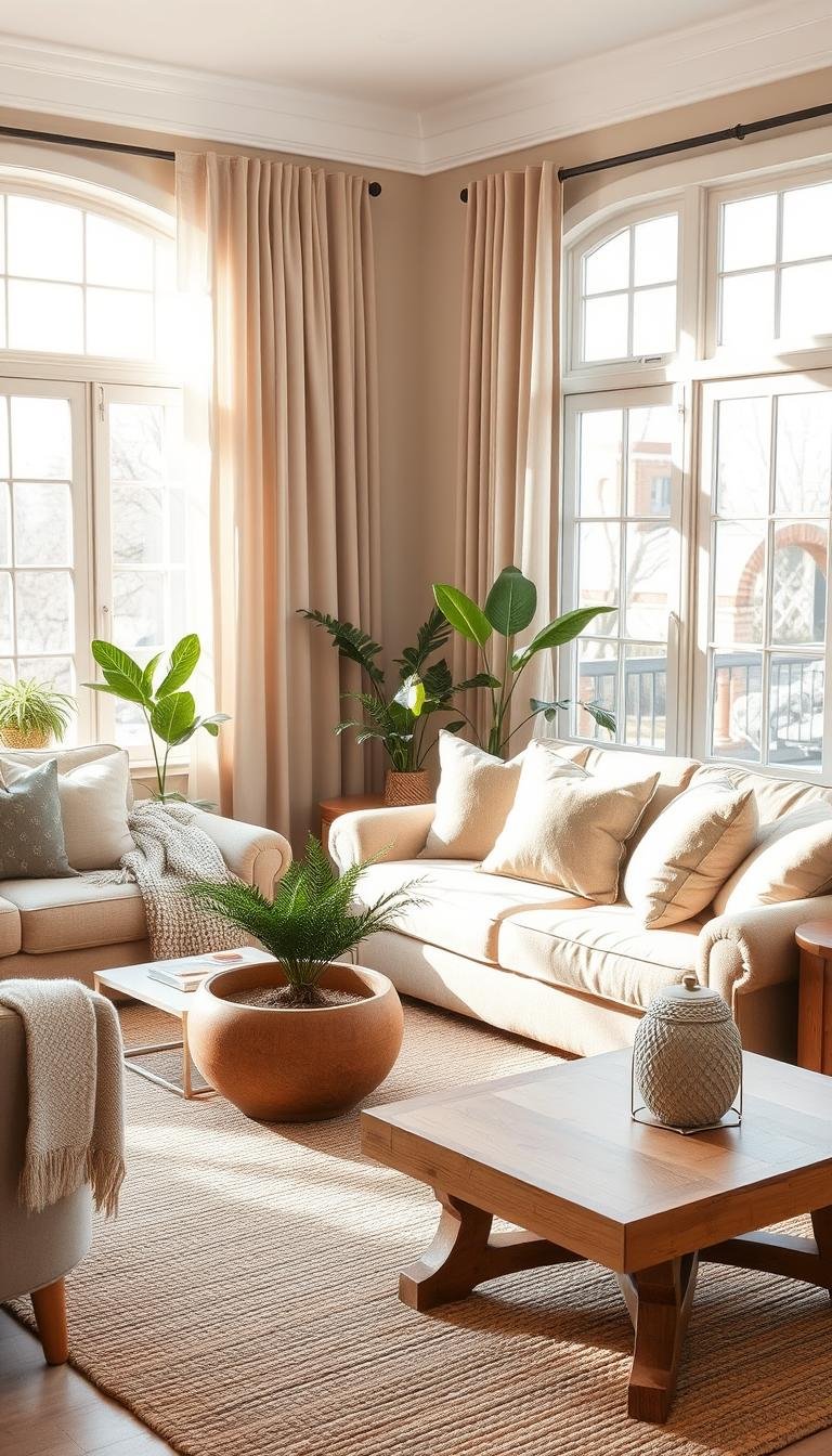Neutral Home Decor Living Room in Earth Tones