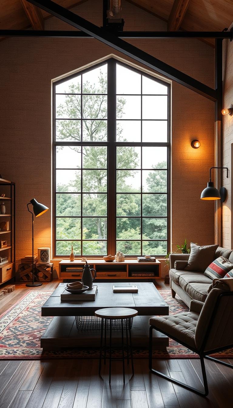 Rustic Industrial Living Room Decor: Metal Meets Wood