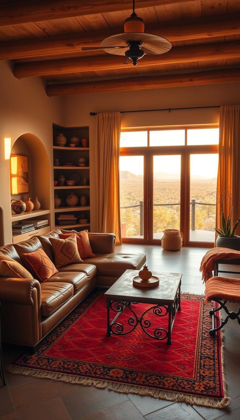 Southwest Living Room Decor Ideas with Warm Desert Tones