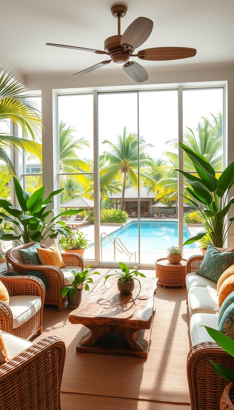 Tropical Living Room Decor for a Resort-Inspired Home
