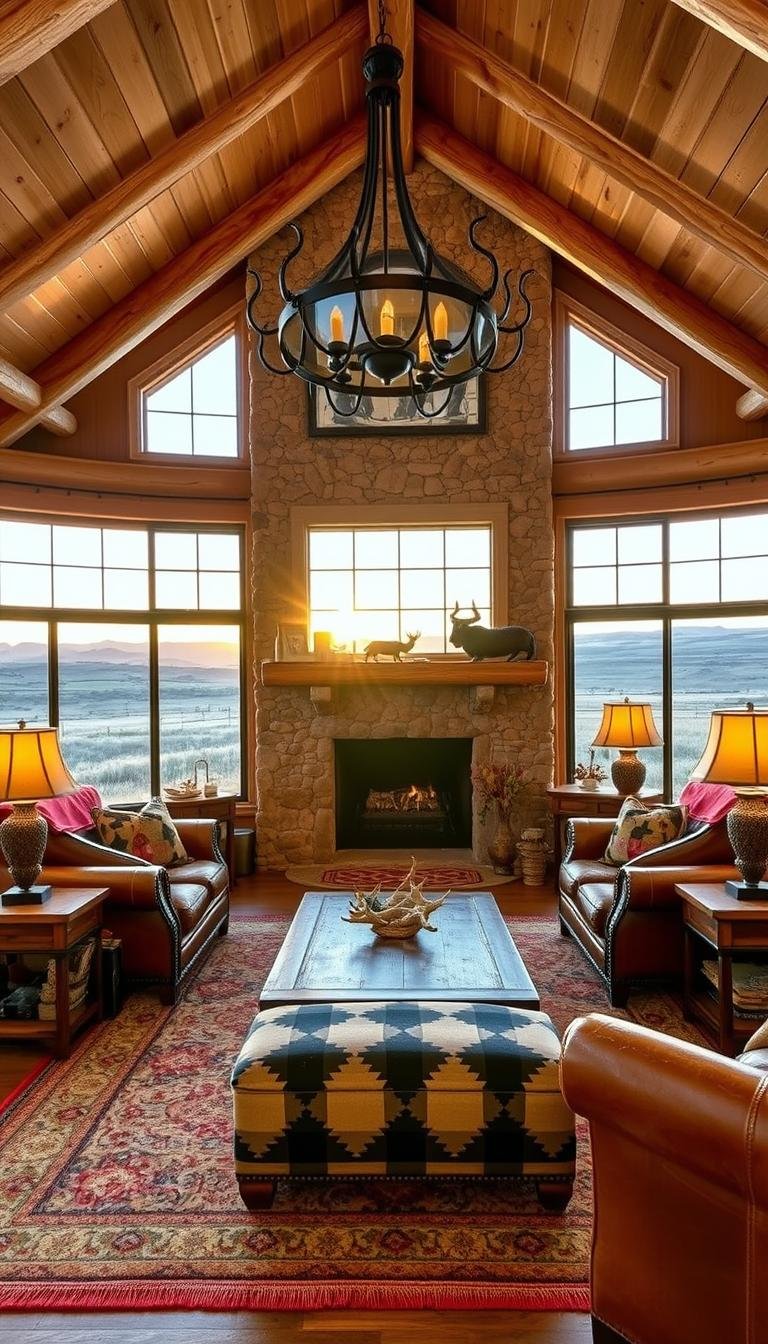 Western Ranch-Style Living Room Decor Ideas