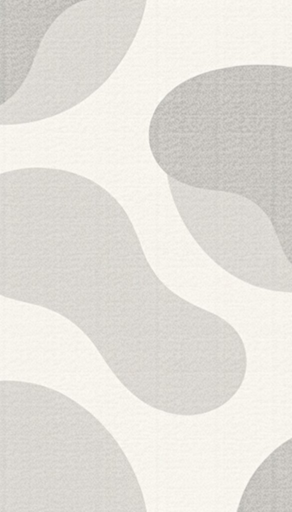 A serene, neutral abstract rug pattern with soft, organic shapes in shades of gray and beige. The design features a harmonious blend of muted tones, creating a calming and sophisticated aesthetic. The rug appears to be woven with a subtle texture, adding depth and visual interest. Soft, diffused lighting highlights the rug's refined details, evoking a sense of modern luxury and elegant simplicity. The composition is well-balanced, with a balanced distribution of light and dark elements, creating a visually appealing and cohesive design.