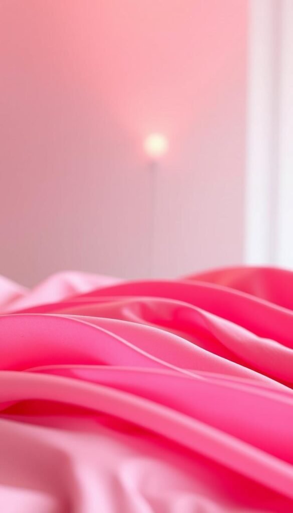 A visually stunning array of pink color palette variations, showcasing a harmonious blend of soft, pastel hues and deeper, more vibrant tones. The foreground features a delicate gradient, transitioning from a pale, blush-like pink to a rich, fuchsia-inspired shade. The middle ground presents a diverse selection of pink tones, including warm coral, muted rose, and a touch of dusty mauve. In the background, a subtle, ethereal glow emanates, creating a serene and calming atmosphere. The lighting is soft and diffused, lending an overall sense of elegance and refinement. Captured through a wide-angle lens, the composition offers a comprehensive understanding of the versatility and nuance within the pink color spectrum, perfect for inspiring sophisticated bedroom design.