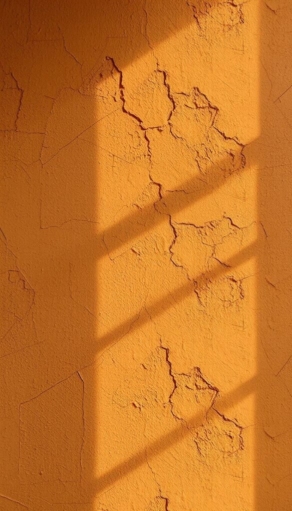 A warm, earthy texture adorns the wall, with subtle variations in hue and depth. Intricate patterns emerge, reminiscent of natural formations like cracked earth or weathered stone. Soft, diffused lighting casts gentle shadows, highlighting the textural qualities and lending an organic, atmospheric ambiance. Subtle tones of ochre, terracotta, and umber create a soothing, grounded palette, evoking a sense of timeless, rustic charm. The image captures the essence of transforming a space with the natural, earthy character of handcrafted wall textures and art.