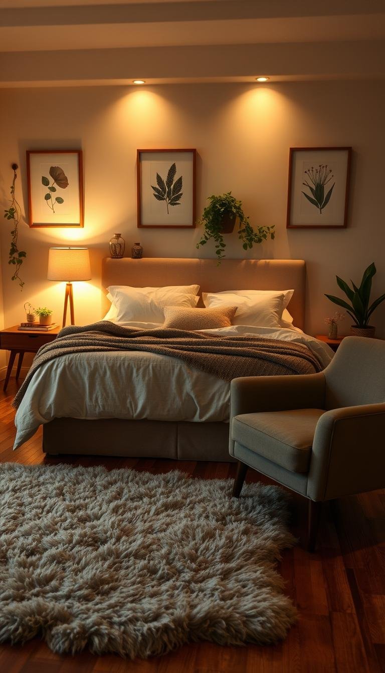 Cosy Bedroom Decor: Layered Textures & Lighting