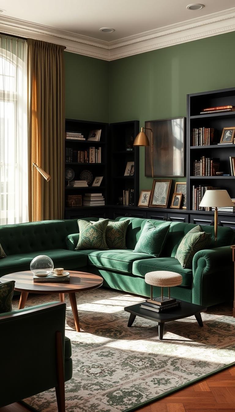 Dark Green Living Room Decor for Sophisticated Interiors