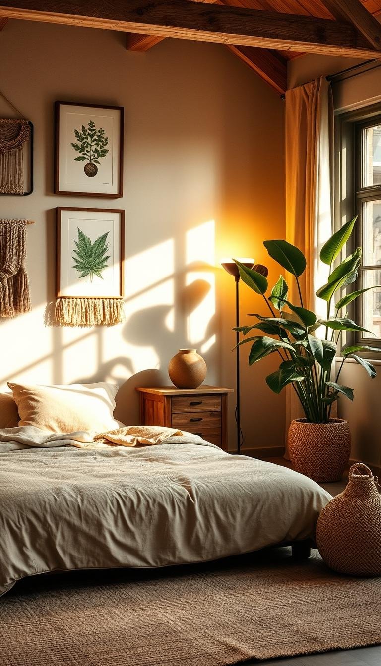 Earthy Bedroom Decor: Wall Art, Textures & Accessories