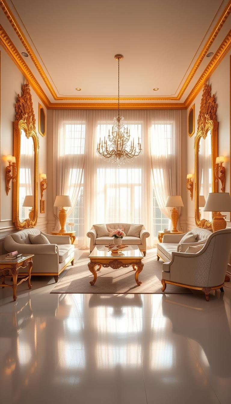 Gold and White Living Room Decor for a Glamorous Look