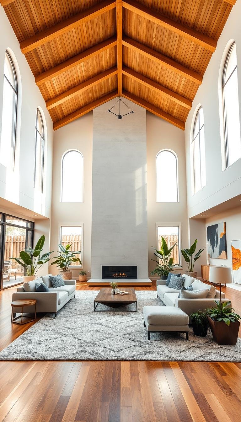 High Ceiling Modern Living Room Ideas for Open Luxury Spaces