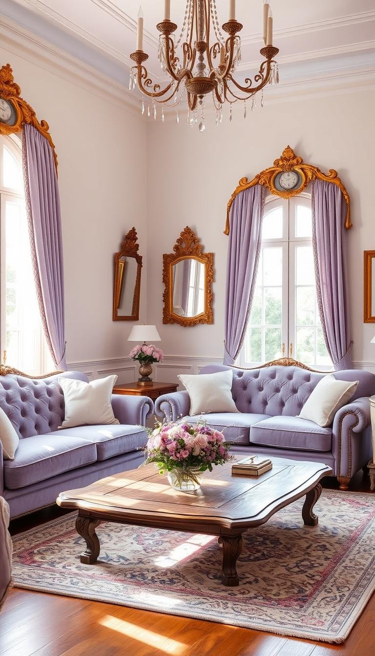 Lavender Living Room Decor for Calm & Feminine Touches