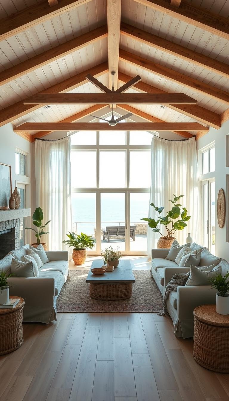Modern Coastal Farmhouse Living Room Ideas for Breezy Charm