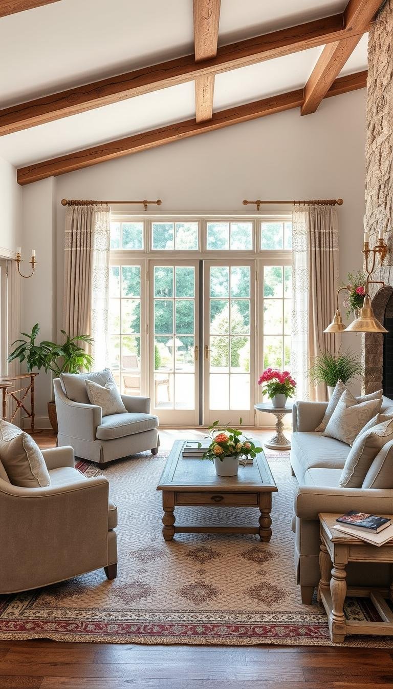 Modern French Country Living Room Ideas for Soft Elegance