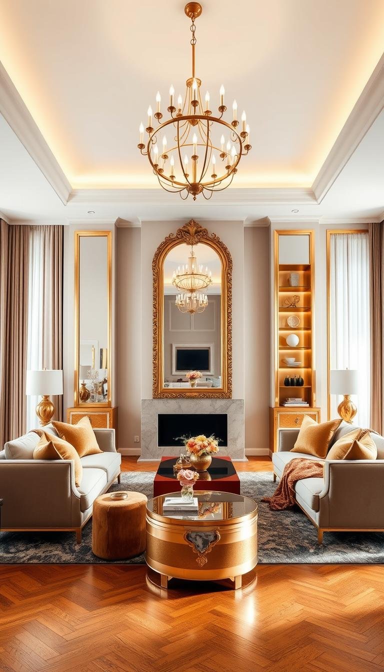 Modern Luxury Living Room Inspiration with Gold Accents