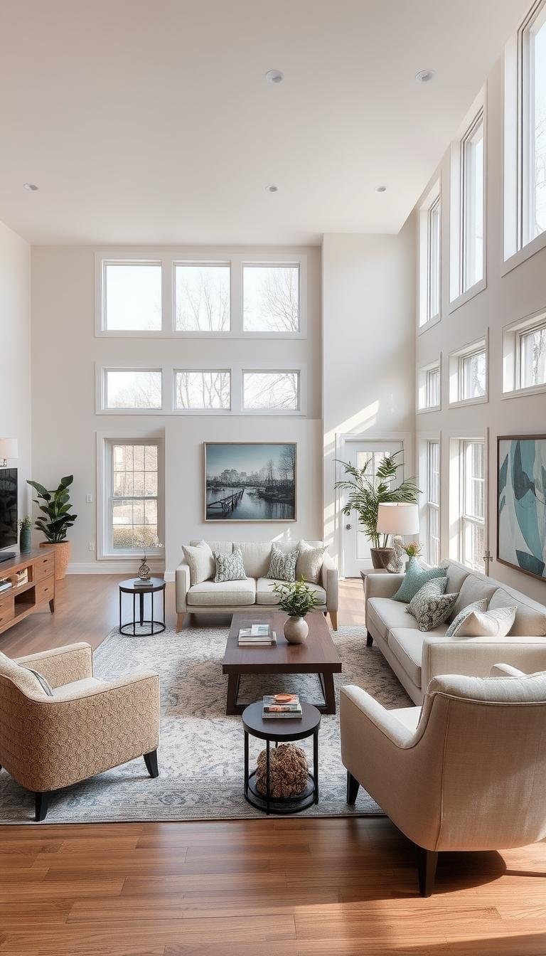 Modern Transitional Living Room Design for Balanced Elegance