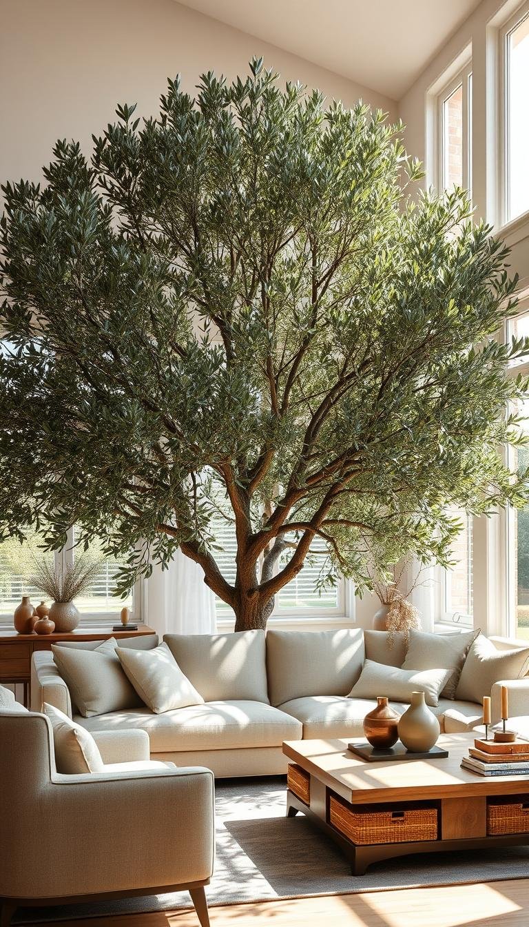 Olive Tree Living Room Decor: Fresh, Simple, Elegant
