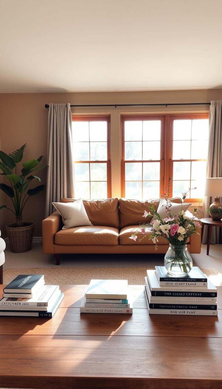 Tan Leather Sofa Living Room Decor Ideas for Warm Spaces