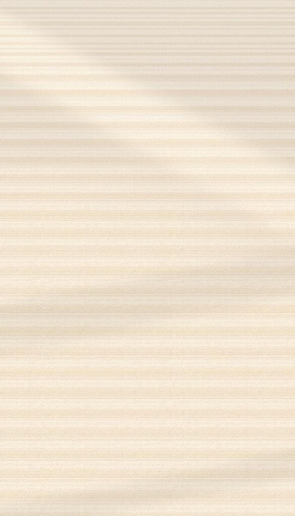a tranquil, neutral-toned striped rug design with a subtle, understated elegance. the rug features a linear pattern of soft, muted stripes in shades of beige, tan, and cream, creating a calming and sophisticated aesthetic. the stripes are of varying widths, adding visual interest and depth to the design. the rug is depicted in a high-quality, detailed rendering, with a natural, matte-like finish that captures the luxurious texture and quality of the material. the lighting is soft and diffused, casting gentle shadows and highlights that accentuate the rug's intricate details and create a warm, inviting atmosphere. the angle and perspective allow the rug to be the focal point, showcasing its timeless and versatile design.