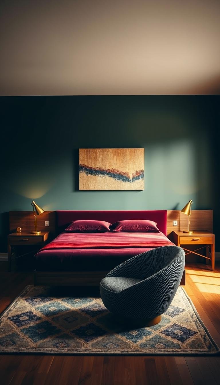 How to Build a Moody Mid Century Modern Bedroom
