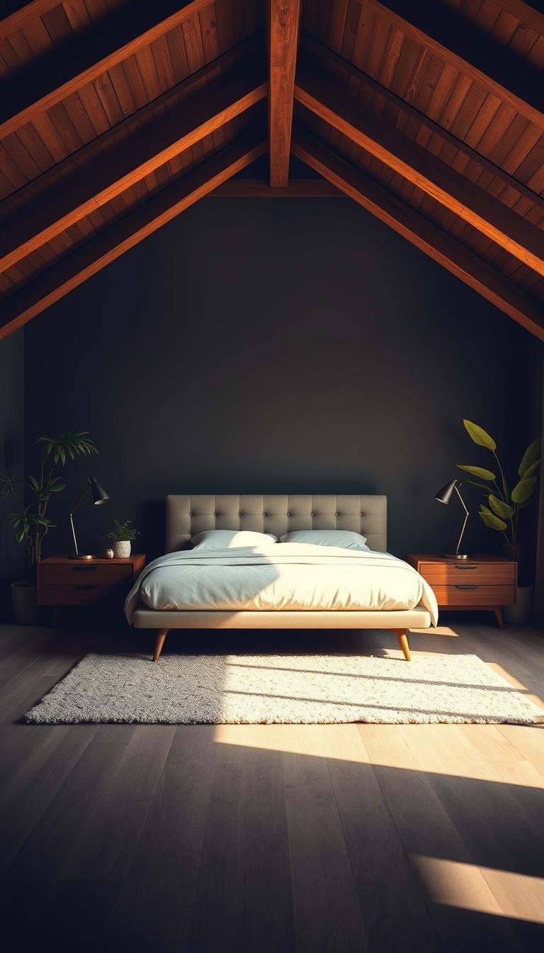 Moody Mid Century Modern Bedroom Aesthetic