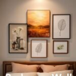 bedroom art above bed