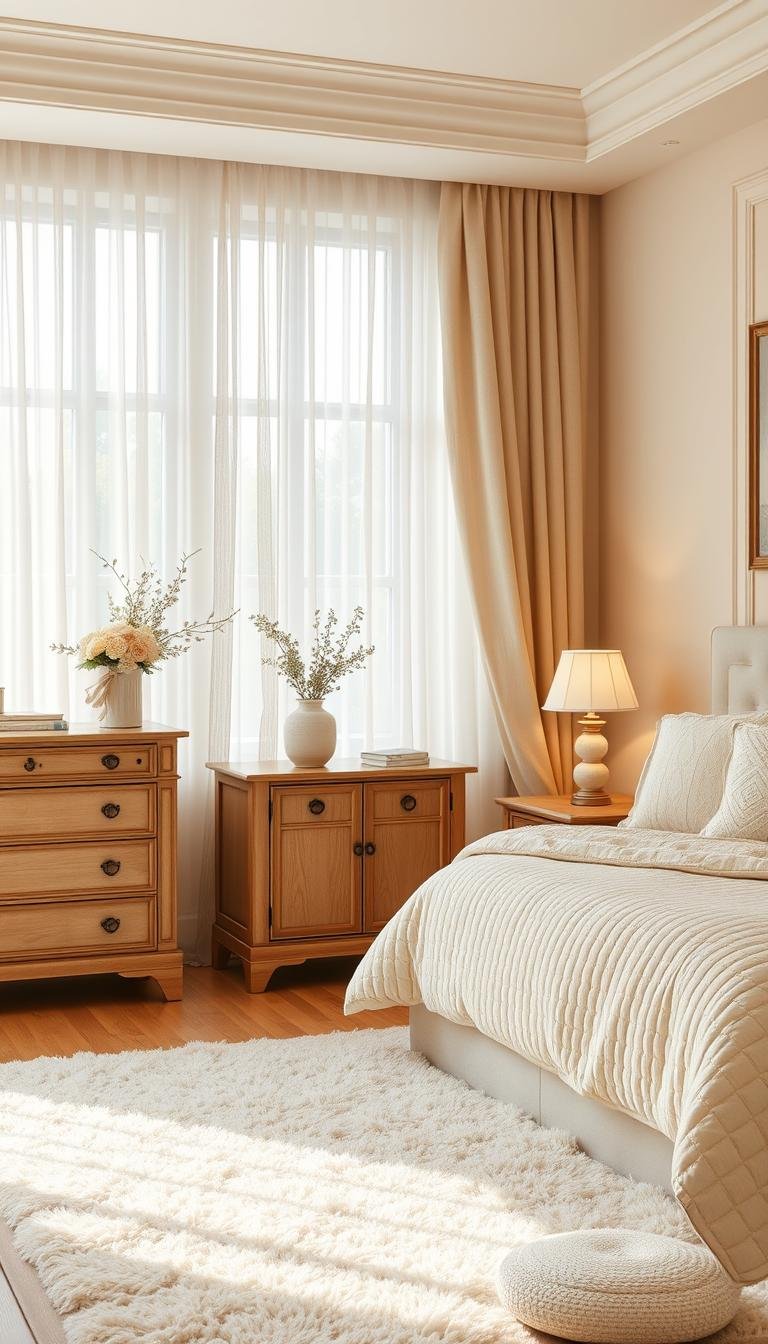 cream and beige bedroom