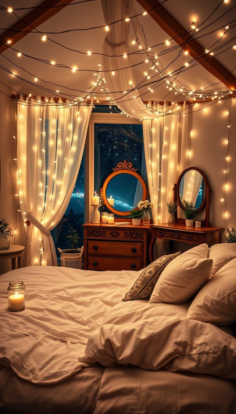 fairy lights bedroom ideas