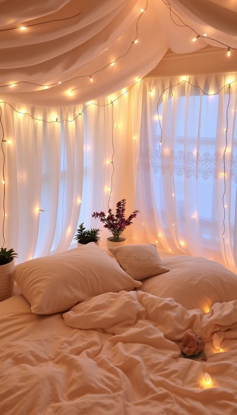 fairy lights bedroom