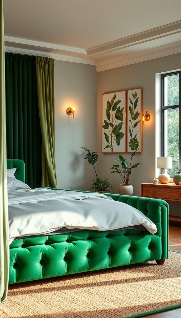 green bedroom aesthetic