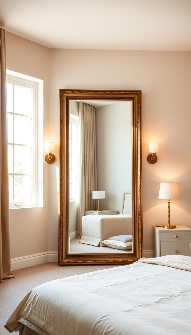 standing mirror in bedroom