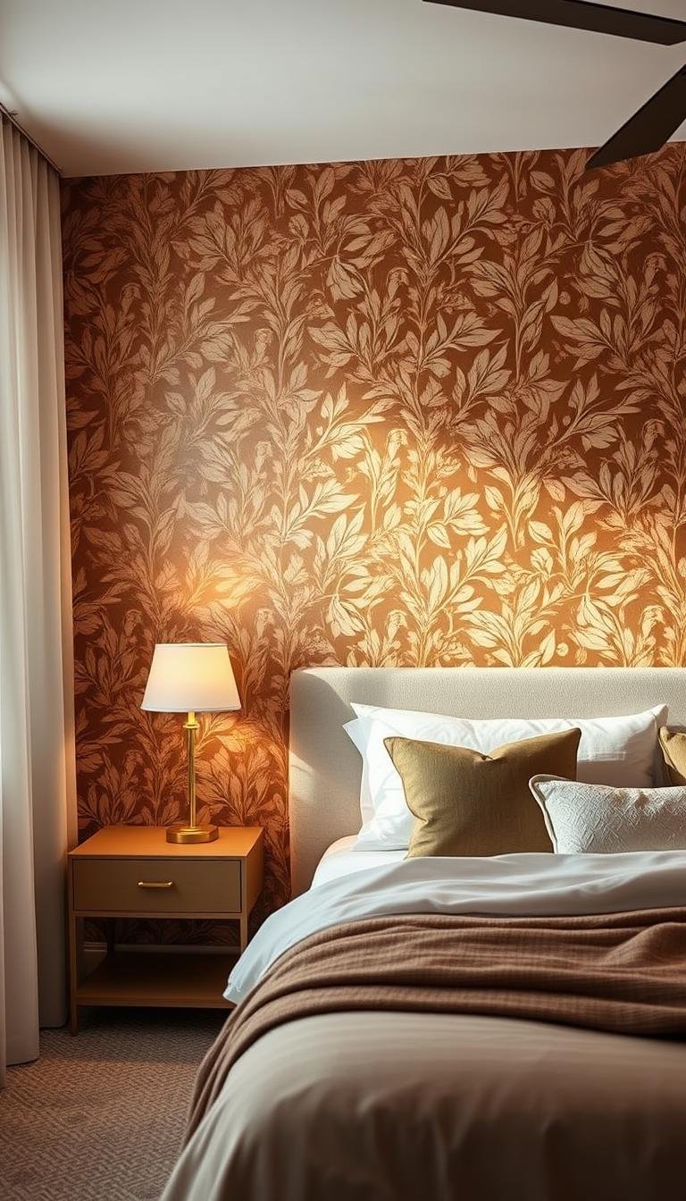 wallpaper accent wall bedroom