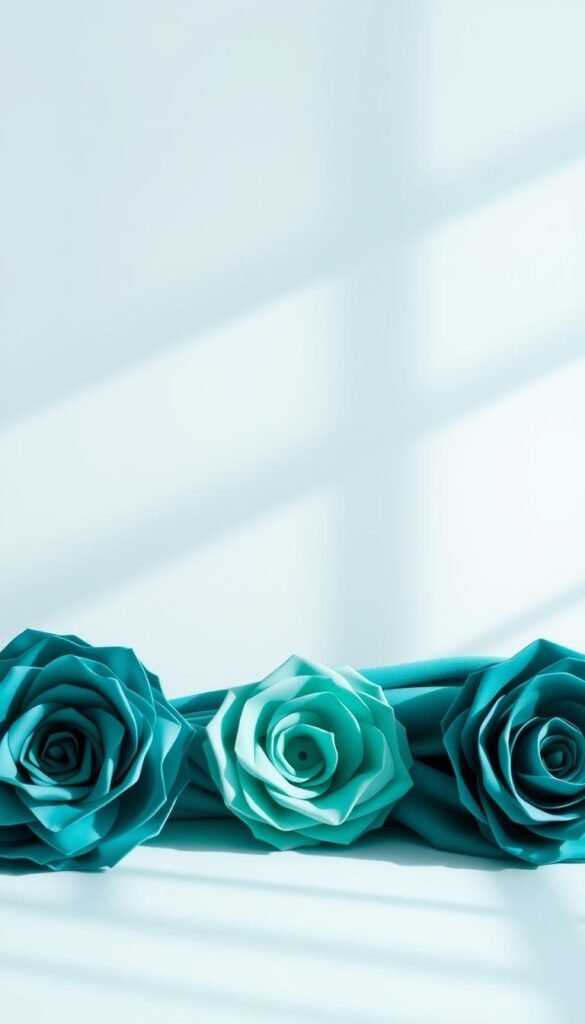 A vibrant teal color palette set against a soft, airy background. In the foreground, an elegant arrangement of complementary hues - a rich, velvety turquoise, a serene aquamarine, and a bold, jewel-toned peacock blue. The middle ground features muted, pastel-like shades of mint and seafoam, creating a sense of depth and balance. Delicate highlights and shadows play across the surfaces, lending a luminous, natural quality. The overall atmosphere is one of tranquility and sophistication, inviting the viewer to envision how these colors might transform a cozy, teal-themed girls' bedroom.