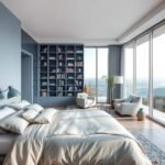 blue and grey bedroom