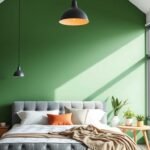 green accent wall bedroom