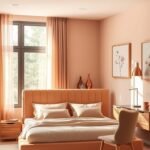 peach bedroom