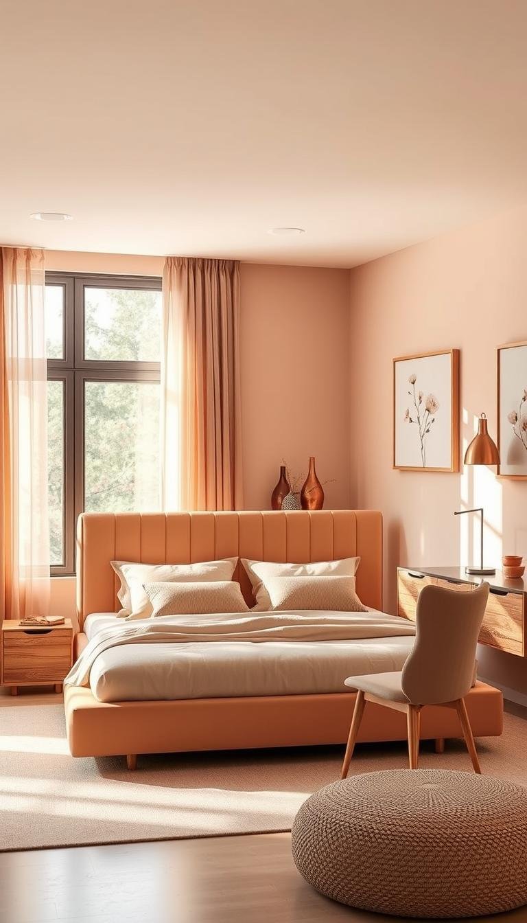 peach bedroom