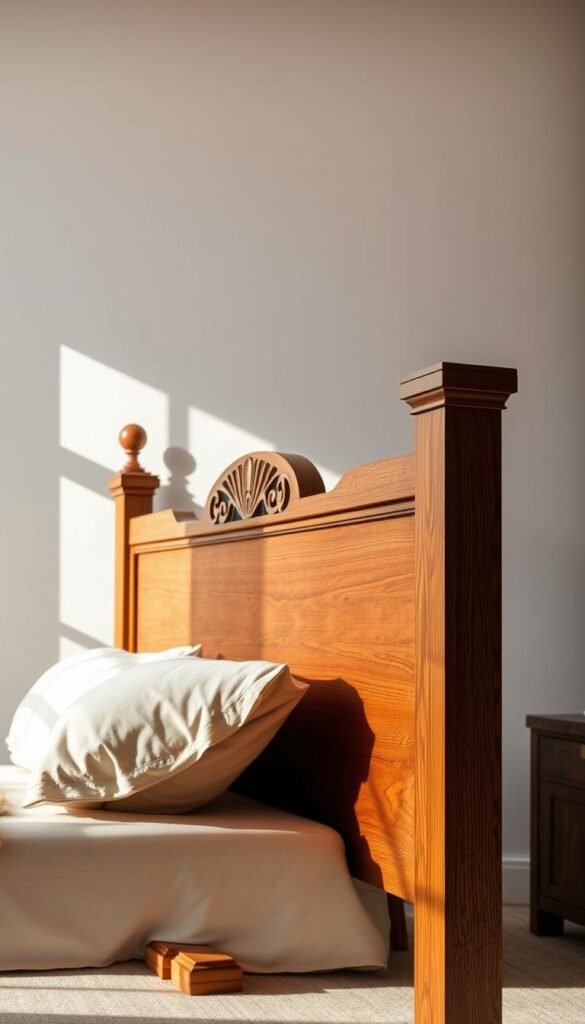 A well-crafted, expertly-designed custom wooden headboard with intricate carved details and a rich, warm wood grain texture. The headboard is the focal point, prominently featured against a serene, minimalist bedroom backdrop with soft, diffused natural lighting from a large window. The headboard's design blends classic elements with modern, clean lines, creating a timeless, harmonious aesthetic. The composition emphasizes the headboard's craftsmanship and visual appeal, inviting the viewer to imagine how it would enhance the personal expression and ambiance of the bedroom space. A well-crafted, expertly-designed custom wooden headboard with intricate carved details and a rich, warm wood grain texture. The headboard is the focal point, prominently featured against a serene, minimalist bedroom backdrop with soft, diffused natural lighting from a large window. The headboard's design blends classic elements with modern, clean lines, creating a timeless, harmonious aesthetic. The composition emphasizes the headboard's craftsmanship and visual appeal, inviting the viewer to imagine how it would enhance the personal expression and ambiance of the bedroom space.