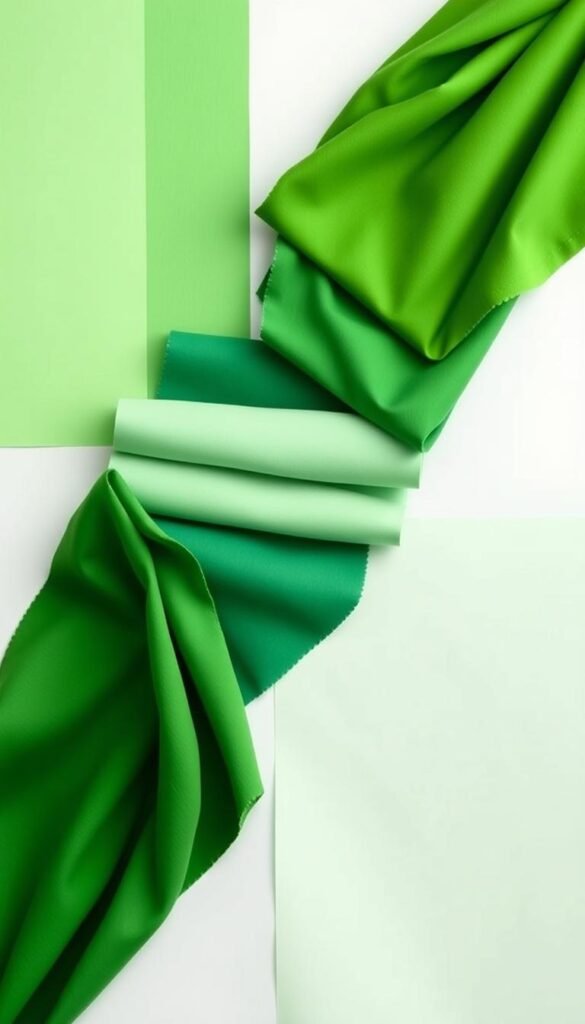 A well-lit and meticulously arranged selection of vibrant green shades, showcasing a diverse palette from deep emerald to pale mint. The shades are neatly presented on a clean, white background, allowing the colors to stand out and capture the viewer's attention. The lighting is soft and diffused, creating a sense of depth and subtle shadows that accentuate the textures and tones of the fabrics or materials. The composition is balanced and symmetrical, creating a visually appealing and harmonious display that would complement the "Choosing Your Perfect Shade of Green" section of the article on "Green and White Bedroom Curtains for Fresh Looks". A well-lit and meticulously arranged selection of vibrant green shades, showcasing a diverse palette from deep emerald to pale mint. The shades are neatly presented on a clean, white background, allowing the colors to stand out and capture the viewer's attention. The lighting is soft and diffused, creating a sense of depth and subtle shadows that accentuate the textures and tones of the fabrics or materials. The composition is balanced and symmetrical, creating a visually appealing and harmonious display that would complement the "Choosing Your Perfect Shade of Green" section of the article on "Green and White Bedroom Curtains for Fresh Looks".