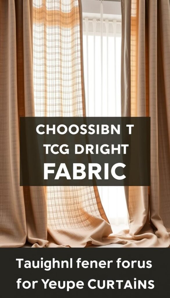 A well-lit studio setting showcasing a variety of taupe curtain fabric swatches. The fabrics are displayed on a neutral background, allowing their textures, weaves, and subtle hues to take center stage. The lighting is soft and diffused, highlighting the nuanced shades of taupe, from warm beige to cool gray tones. The arrangement features a range of materials, including linen, velvet, and sheer cotton, allowing the viewer to appreciate the diverse options available for creating a modern, neutral bedroom aesthetic. The overall mood is calm, sophisticated, and inviting, reflecting the serene atmosphere of the "Choosing the Right Fabric for Your Taupe Curtains" section.